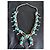 Autre Marque Collana Navajo Squash Blossom in Argento e Turchese Blu - vista 5