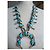 Autre Marque Collana Navajo Squash Blossom in Argento e Turchese Blu - vista 8