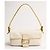 Fendi Baguette Tasche aus weißem Canvas und gelbem Python Silber Hardware - Ansicht 2