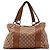 Bamboo Borsa Tote in tela monogrammata e pelle Gucci Marrone Beige