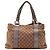 Borsa shopper Gucci Monogram Canvas Bamboo Marrone Beige
