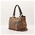 Borsa shopper Gucci Monogram Canvas Bamboo Marrone Beige - vista 2