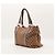 Borsa shopper Gucci Monogram Canvas Bamboo Marrone Beige - vista 4