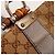 Borsa shopper Gucci Monogram Canvas Bamboo Marrone Beige - vista 7