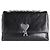 Ami Paris Bolso de hombro en cuero negro logo corazón