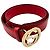 Gucci Rotes Leder mit GG Interlocking Logo aus Goldmetall Größe 75/30