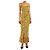 Autre Marque Vestido de seda con estampado de leopardo amarillo - talla UK 6