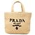 Tote Prada Beige Small Raffia Effect Crochet Embroidered Logo