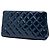 Clutch Chanel Blue CC Quilted Patent Timeless Blu navy - vista 2
