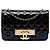 Wallet On Chain Portafoglio con catena Chanel Black Quilted Patent Golden Class Nero