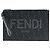 Fendi Gray Zucca beschichtetes Canvas FF 1974 Diagonal Logo Flache Pouch