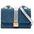 Miu Miu Borsa a tracolla Madras in denim blu e capra metallizzata