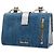 Miu Miu Borsa a tracolla Madras in denim blu e capra metallizzata - vista 2