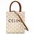 Céline Celine Borsa Cabas Verticale Mini Triomphe in Tela Verniciata Bianca Bianco Crudo