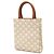 Céline Celine Borsa Cabas Verticale Mini Triomphe in Tela Verniciata Bianca Bianco Crudo - vista 2