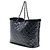 Tote Funny in tweed trapuntato e PVC nero Large di Chanel - vista 2