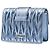 Miu Miu Borsa a tracolla mini matelassé blu in nappa metallizzata con decorazioni in cristalli - vista 2
