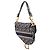 Borsa Saddle in tela ricamata Dior Blue Oblique - vista 2