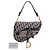 Borsa Saddle in tela ricamata Dior Blue Oblique - vista 7