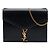 Borsa Saint Laurent Cassandra con chiusura monogramma in pelle di vitello liscia nera Nero
