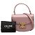 Céline Borsa Celine Clea Mini in pelle di vitello lucida rosa - vista 7