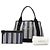 Balenciaga Canvas gestreifter Cabas Navy Blau S - Ansicht 7