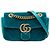 Borsa a tracolla Gucci Blue Small GG Marmont Matelasse Velvet Turchese