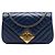 Chanel Blue Chevron Lambskin Pyramid CC Flap Blu scuro