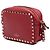 Borsa Camera Rockstud in pelle rossa Valentino Rosso - vista 2