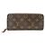 Portafoglio in tessuto Louis Vuitton Clemence Marrone