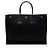 Bolso tote Rive Gauche grande de lona y piel de becerro Saint Laurent Negro - vista 3