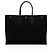 Saint Laurent Canvas Calfskin Rive Gauche Large Tote Schwarz - Ansicht 3