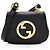 Tarjetero Blondie de piel Gucci con correa Negro