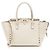 Valentino Garavani Sacote pequeno Valentino Rockstud de couro de bezerro com alça dupla Branco