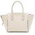 Valentino Garavani Sacote pequeno Valentino Rockstud de couro de bezerro com alça dupla Branco - vista 3
