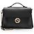 Borsa a mano e a spalla media in pelle di vitello con Interlocking G Gucci Nero