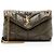 Borsa a tracolla LouLou Small in agnello con monogramma Saint Laurent Verde