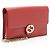 Cartera con cadena entrelazada G en piel de becerro granulada Gucci Roja - vista 2