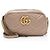 Borsa a tracolla piccola Gucci Matelasse Leather GG Marmont Marrone Beige