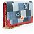 Portafoglio con catena Louis Vuitton Limited Edition Denim Patchwork Flore Blu - vista 2