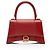 Balenciaga Borsa Hourglass Small Top Handle in pelle di vitello granulata Rosso