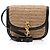 Borsa a tracolla Saint Laurent Kaia Medium in pelle e rafia Marrone Beige