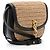Borsa a tracolla Saint Laurent Kaia Medium in pelle e rafia Marrone Beige - vista 2