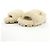 Sandali slide in shearling con logo Triangle Prada Beige - vista 3