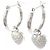 Autre Marque Orecchini a Cuore con Diamanti 2way Pt900 K18WG Argento - vista 2