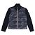 Jaqueta acolchoada de malha com zíper e três linhas Moncler Kids (Navy) Preto
