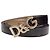 D&G Dolce & Gabbana Skinny Monogram Gürtel aus schwarzem Lackleder Größe 75 Golden - Ansicht 2