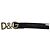 D&G Dolce & Gabbana Skinny Monogram Gürtel aus schwarzem Lackleder Größe 75 Golden - Ansicht 4