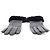 Chanel Coco Mark Lammfell-Pelzhandschuhe Schwarz - Ansicht 5