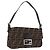 FENDI Zucca Canvas Mamma Baguette Shoulder Bag Marrone Argento Auth BA14206SAV